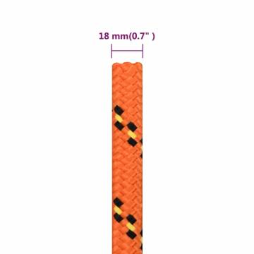 Boat Rope Orange 18mm - 100m Polypropylene for Boating & Sailing