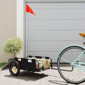 Durable Bike Trailer - Black Oxford Fabric & Iron Construction