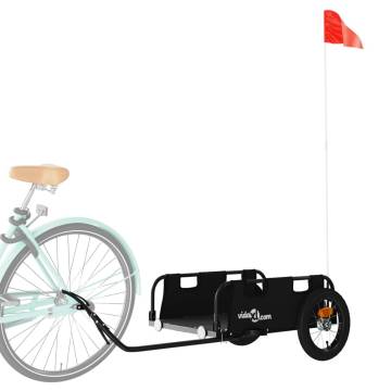 Durable Bike Trailer - Black Oxford Fabric & Iron Construction