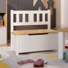 Children Storage Bench in White & Beige - 60x30x55 cm MDF