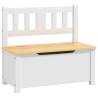 Children Storage Bench in White & Beige - 60x30x55 cm MDF