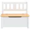 Children Storage Bench in White & Beige - 60x30x55 cm MDF