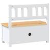 Children Storage Bench in White & Beige - 60x30x55 cm MDF