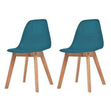 Elegant Turquoise Plastic Dining Chairs - Set of 2