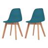 Elegant Turquoise Plastic Dining Chairs - Set of 2