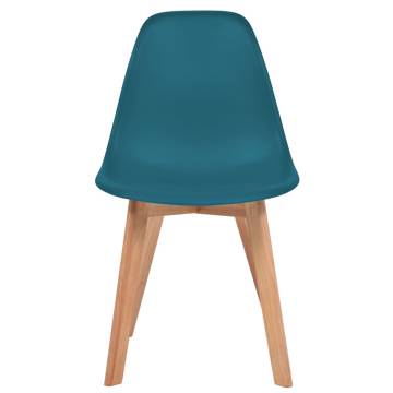 Elegant Turquoise Plastic Dining Chairs - Set of 2