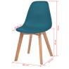 Elegant Turquoise Plastic Dining Chairs - Set of 2