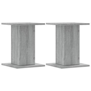 Speaker Stands 2 pcs Grey Sonoma | Durable Engineered Wood