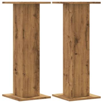 Stylish Speaker Stands - 2 pcs Artisian Oak | Hipomarket UK