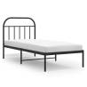 Metal Bed Frame with Headboard Black 80x200 cm - Hipomarket