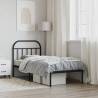 Metal Bed Frame with Headboard Black 80x200 cm - Hipomarket