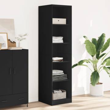 Stylish Black Wardrobe 50x50x200 cm - Engineered Wood