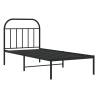 Metal Bed Frame with Headboard Black 80x200 cm - Hipomarket