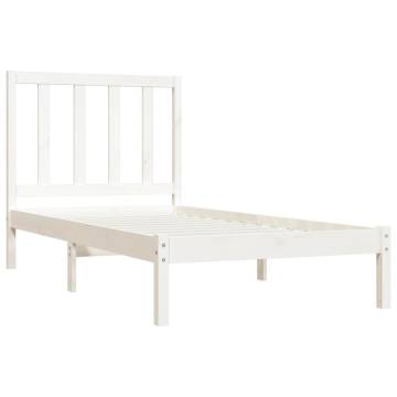 White Solid Wood Pine Bed Frame 100x200 cm | HipoMarket UK