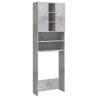 Concrete Grey Washing Machine Cabinet - 64x25.5x190 cm