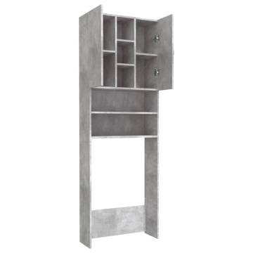 Concrete Grey Washing Machine Cabinet - 64x25.5x190 cm