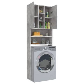 Concrete Grey Washing Machine Cabinet - 64x25.5x190 cm