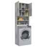 Concrete Grey Washing Machine Cabinet - 64x25.5x190 cm