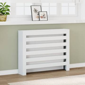 Stylish White Radiator Cover - 104x20x82 cm Engineered Wood