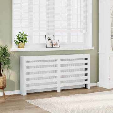 Stylish White Radiator Cover - Engineered Wood 175x20x82 cm