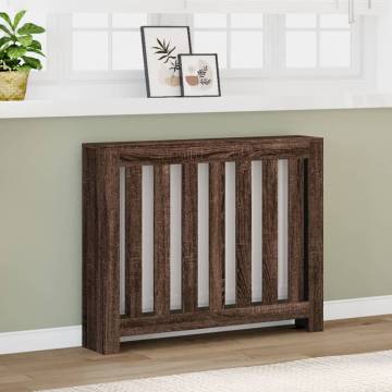 Brown Oak Radiator Cover - Modern Engineered Wood 104x20x82 cm