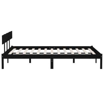 Black Solid Wood Pine Bed Frame 180x200 cm | Super King Size