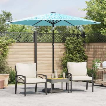 Garden Parasol with Steel Pole - Blue 268x268 cm