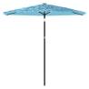 Garden Parasol with Steel Pole - Blue 268x268 cm