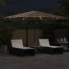 Garden Parasol with LEDs & Steel Pole - 388x388 cm | HipoMarket