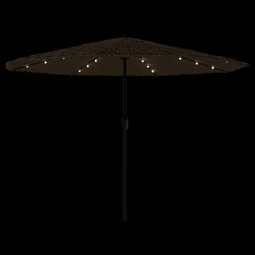 Garden Parasol with LEDs & Steel Pole - 388x388 cm | HipoMarket