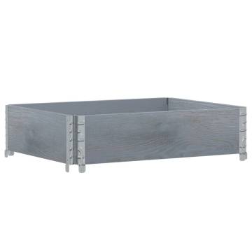 Pallet Collar Grey 80x60 cm - Solid Pine Wood for Storage