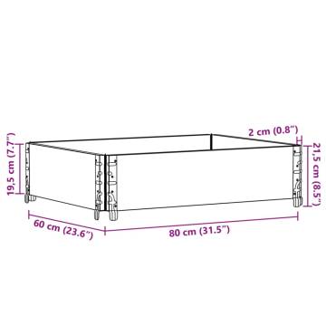 Pallet Collar Grey 80x60 cm - Solid Pine Wood for Storage