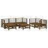 7 Piece Garden Lounge Set - Honey Brown Solid Pine Wood