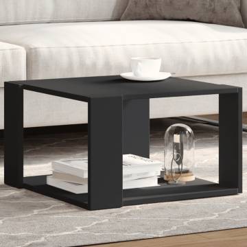 Stylish Black Coffee Table - 51.5x51.5x30 cm Engineered Wood