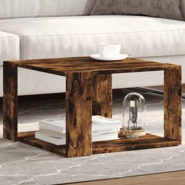 Elegant Smoked Oak Coffee Table - 51.5x51.5x30 cm