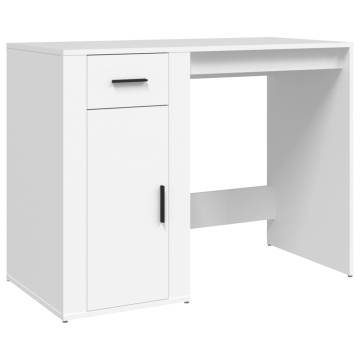 Elegant White Desk - 100x49x75 cm Engineered Wood | Hipo Market