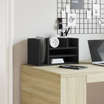 Desk Organiser Black | 44.5x24x25 cm | Engineered Wood