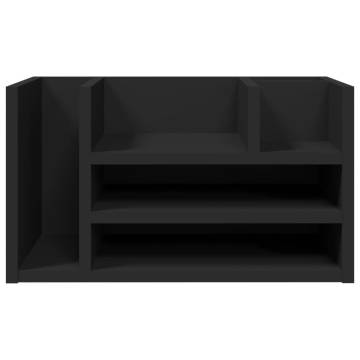 Desk Organiser Black | 44.5x24x25 cm | Engineered Wood