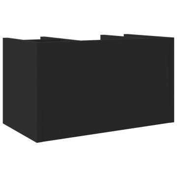 Desk Organiser Black | 44.5x24x25 cm | Engineered Wood