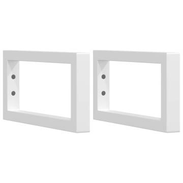 White Rectangular Steel Shelf Brackets for Washbasin - 2 pcs