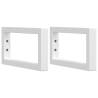 White Rectangular Steel Shelf Brackets for Washbasin - 2 pcs