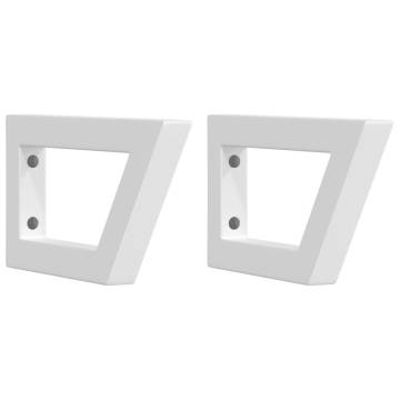 Elegant White Trapezium Shelf Brackets for Washbasin - 2 pcs