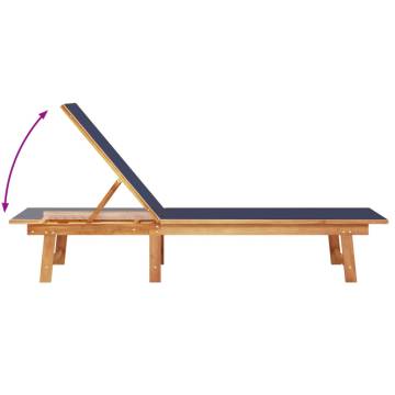 Sun Loungers 2 pcs with Table - Blue Acacia & Textilene