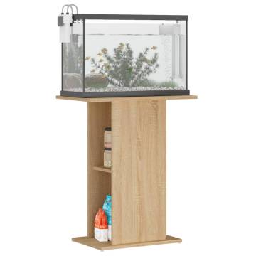 Aquarium Stand Sonoma Oak - Durable Engineered Wood 60.5x36 cm