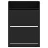 Shoe Cabinet with 2 Flip-Drawers - Black 80x34x116 cm