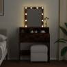 Dressing Table with LED - Smoked Oak - 80x41x144.5 cm