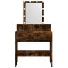 Dressing Table with LED - Smoked Oak - 80x41x144.5 cm