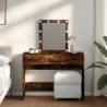  Dressing Table with LED Smoked Oak 100x40x130 cm Colour smoked oak Quantity in Package 1 