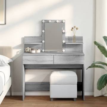 Dressing Table with LED Grey Sonoma | Stylish & Functional