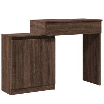 Dressing Table with LED - Brown Oak 115x37x110.5 cm